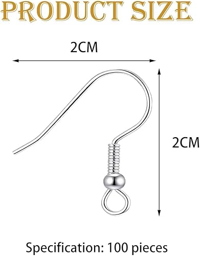 QFEHTHSK Crochets De Boucles d'oreilles, Ensemble De Fabrication De Boucles d'oreilles, Accessoires De Bijoux DIY, Accessoires De Fabrication De Boucles d'oreilles, 100 Pièces - Nail Gallerys