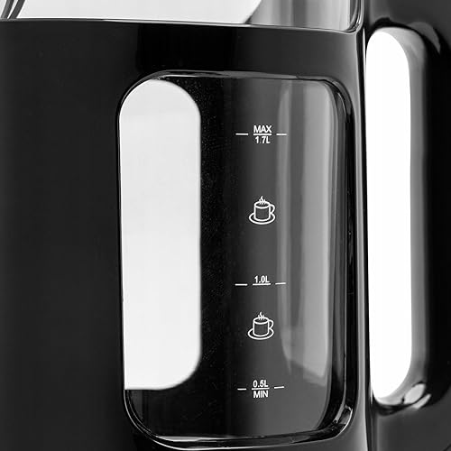 Huslog Bouilloire Électrique en Verre 1,7L à Double Paroi, 2200W Chauffage Rapide, Verre Borosilicate Inox, Indicateur de Niveau d’Eau, Sans Fil avec Base Pivotante 360°, Arrêt Automatique, Noir - Nail Gallerys