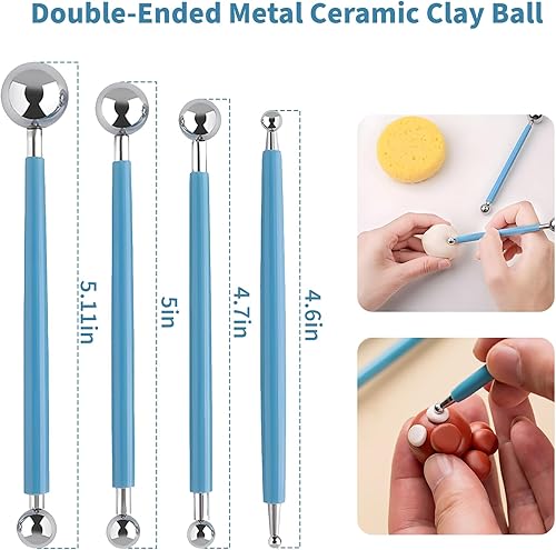 Wdmxszdq 25pcs Outils kit poterie,Outil de Poterie Sculpture Argile Burin Modelage,Kit d'outils Poterie pour Céramique,pour Sculpture,Artiste DIY - Nail Gallerys