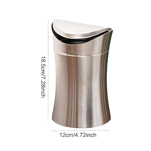 MagiDeal Poubelle de comptoir, petite poubelle à couvercle pivotant, poubelle de bureau moderne, poubelle pour voiture, bureau, comptoir, chambre à coucher, or - Nail Gallerys