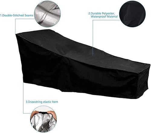 Eeuye 3 Paquet Housse de Chaise Longue Extérieure, Housse de Chaise Longue en Osier de Jardin Étanche, Couche de Protection de Meubles de Terrasse - Nail Gallerys