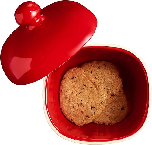 Emile Henry Bocal à biscuits en céramique Bordeaux 2,75 l Fabriqué en France - Nail Gallerys