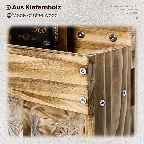 Yorbay Casier à Bouteilles Mural avec 4 Distributeur de Boissons, Étagère à Vin, Porte-Bouteilles et Porte-Verre à Pied pour la Cuisine, Le Restaurant, la Cave à Vin et Le Bar-Home - Nail Gallerys