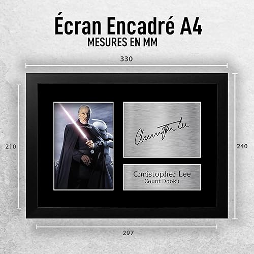 HWC Trading FR A4 Christopher Lee Star Wars Count Dooku Cadeaux Imprimé Signé Autographe Photo pour les fans de cinéma - A4 Encadré - Nail Gallerys
