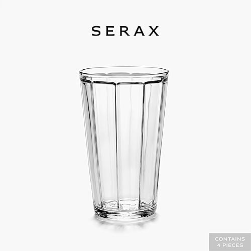Set de 4 Verres à Whisky Moyens Serax | Verrerie Surface par Sergio Herman | Gobelets en Verre Transparent | Essentiels pour la Maison, Verres à Cocktails - Nail Gallerys