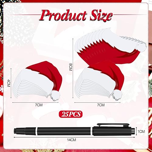 25 Pcs Cartes de Nom de Table de Père Noël Cartons de Placement de Noël Cartes de Siège de Noël Étiquettes Marque-Places Décoratives avec Marqueur Noir Décoration de Table de Fêtes à Manger - Nail Gallerys