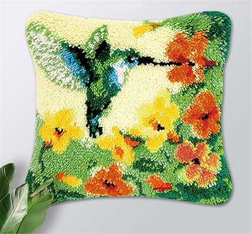 VIONNPPT Lot de coussins à nouer soi-même - 3D - Pour enfants et adultes - Cadeau créatif - Colibri - 43 cm x 43 cm - Nail Gallerys