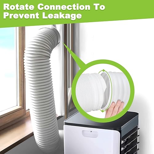 Tuyau Climatiseur Mobile avec Connecteur,Ø15cm Longueur 1.5m Kit Tuyau Rallonge Flexible Évacuation,Tube d'Échappement Climatisation Portable PVC Universel pour Déshumidificateurs,Sèche Linge,Cuisine - Nail Gallerys