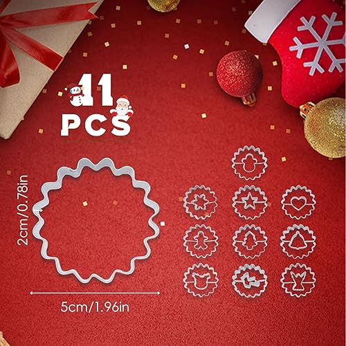 NEERIX 11pcs Emporte Piece Noel en Acier Inoxydable, emporte-pièces de Noël, mini emporte-pièces, pour Linzer biscuits, fondants, Fromage, Cookie, parfaits pour les pâtisseries festives - Nail Gallerys