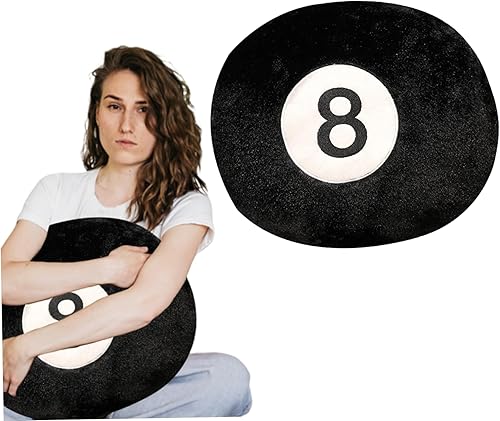 Perwteriy 8 Ball Oreiller Billard Billard 8 Ball Plux Planche Round Round Sofred Cushion Coussin pour décoration intérieure 35 cm - Nail Gallerys