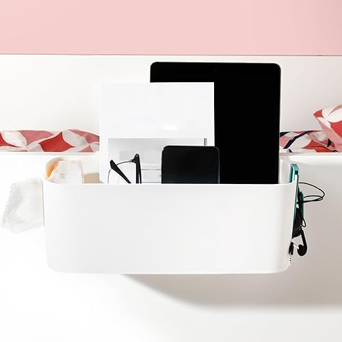 eurNhrN Caddy Hanging Organisateur, Caddy lit superposé en Plastique avec 2 Crochets, 13.1x4.4x4.7 étagère de lit superposé, Caddie de Rangement de Chevet pour téléphone, Livre, Articles à la Maison - Nail Gallerys