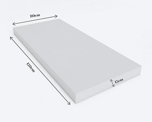 chilly pilley Mousse Froide Panneau De Mousse Feuille De Rembourrage en Mousse Matelas Coussins De Jardin Polyuréthane Matelas Coupé (T30, 120x80x10) - Nail Gallerys