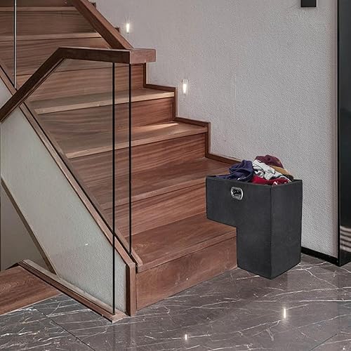 JIEBWCHA Panier d'escalier pliable en feutre, 42 cm, panier de rangement d'escalier en forme de L, organiseur pliable Stai R, design pliable pour escaliers en bois, décoration d'intérieur, noir - Nail Gallerys