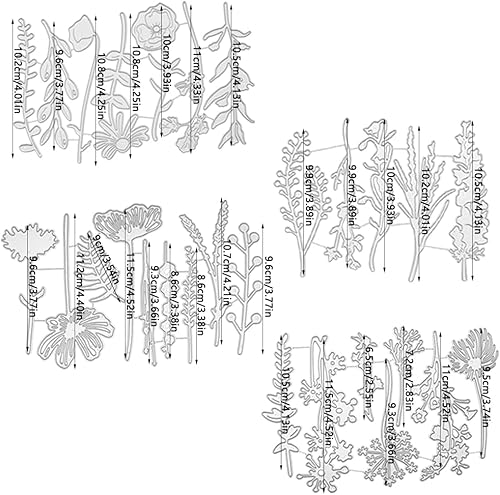 SENHAI Lot de 28 matrices de découpe en métal en forme de fleur sauvage pour la fabrication de cartes, les loisirs créatifs, le scrapbooking, la décoration de cartes, le gaufrage - Nail Gallerys