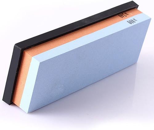 NUZAMAS Premium couteau aiguisage Stone 2 Side Grit 240/800 Whetstone cuisine-couteau affûteur Waterstone antidérapant base - Nail Gallerys