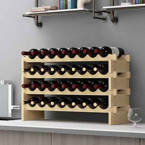 AuraCraft Range Bouteille,Porte Bouteille vin,Casier à Bouteilles,casier vin Bois,Montage au Sol,Vin 6 Étagères en Bois,pour 60 Bouteilles de vin - Nail Gallerys