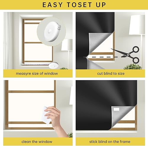 Gofodsil Store Occultant sans Percage 300 x 145CM Ont 12 Ventouses et 20 Attaches Auto-adhésives, 100% Store occultant Portable pour Chambre, Bébé Chambre, Grenier, Bureau, Caravane - Nail Gallerys