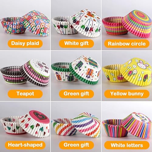 POWZOO 900 Pièces Caissettes à Cupcakes en Papier de Fête, Moule Cupcake Standard 6.8 * 3.2cm, pour Mariage, Dessert, Fête, Gobelets pour Gâteaux - Nail Gallerys