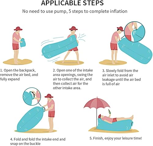 Canapé gonflable d'extérieur pliable pour camping, voyage, plage, chaise longue imperméable et ultralégère - Nail Gallerys