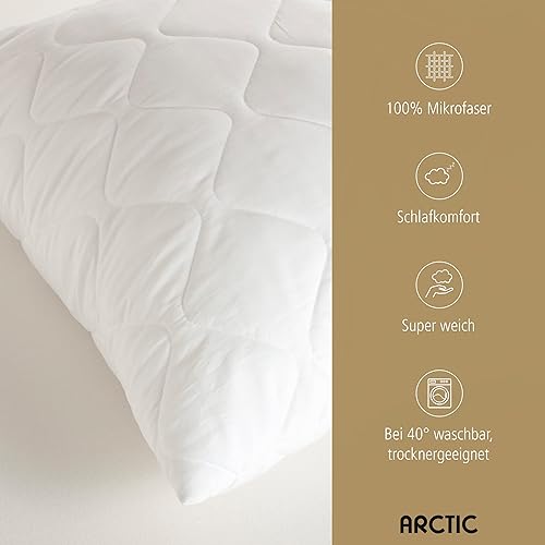 Arctic Oreiller 80 x 80 cm en microfibre douce I Oeko-Tex Oreiller rempli de fines billes de fibre recyclées certifiées GRS, lavable à 40 °C I Coussin Harstad blanc - Nail Gallerys