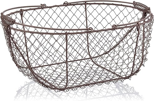 Aubry Gaspard 1010P Panier Grillage Vieilli Anse Mobile 37 x 25 14,30 cm - Nail Gallerys