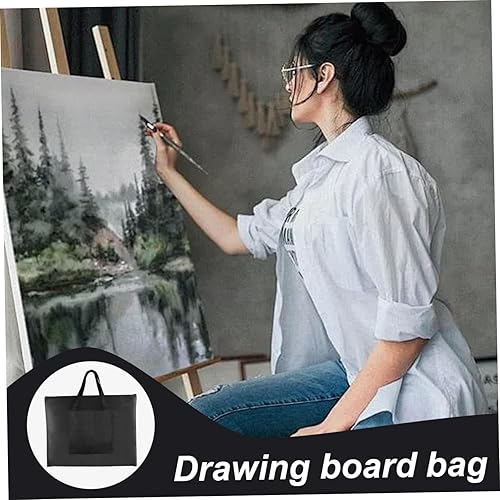 MOUNTTU Sac de Rangement pour œuvres d'art 55 x 35 cm, Fermeture éclair, poignée et Poche extérieure, imperméable, en Toile Noire, pour Planche à Dessin, Affiche, classeur. - Nail Gallerys
