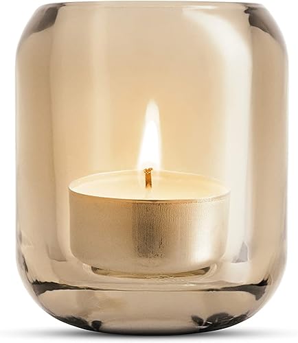 Eva Solo Porte-bougies en verre Acorn Amber 2er Set, Porte-bougies à réchaud, verre, 8 cm - Nail Gallerys