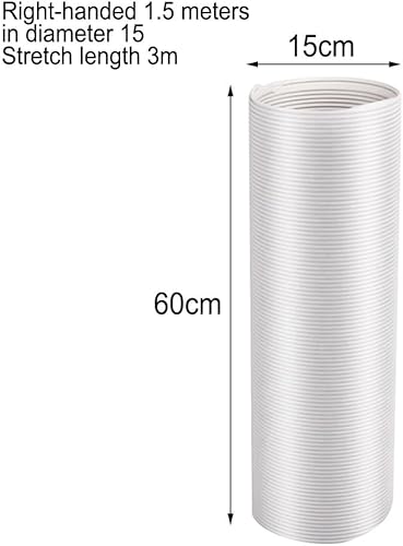 Tuyau de Climatiseur Portable, Ø15cm 150cm Tuyau Évacuation Climatiseur Mobile, Tuyaue D'échappement Rallonge Flexible en PVC pour Climatiseure Mobile, Déshumidificateurs, Séchoirs à Linge - Nail Gallerys