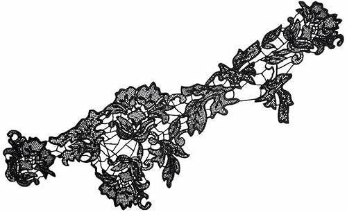 GIVBRO Applique en dentelle brodée - Col floral - Patch en tissu à coudre pour robe de mariée - Accessoires de costume - Nail Gallerys