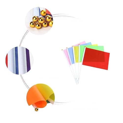 Hrlace Mini Drapeau 14 x 21 cm Petit Drapeau à Main Solide Bricolage Graffiti Bannière Arbitre Drapeau Main Drapeaux pour événements sportifs Célébrations Fête Intérieur Extérieur Décoration Violet 30 - Nail Gallerys