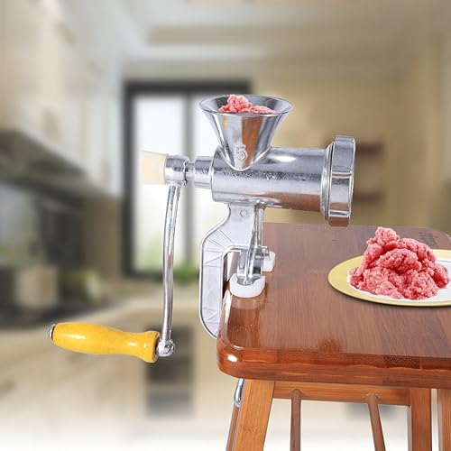 Hachoir à Viande Manuel, Moulin à main de Broyeur, Alliage d'aluminium Hachoir à Garnissage Saucisse, Fabricant de Saucisses de Boeuf, Boucher Mélangeurs à Main pour la Viande et le Légume (#2) - Nail Gallerys