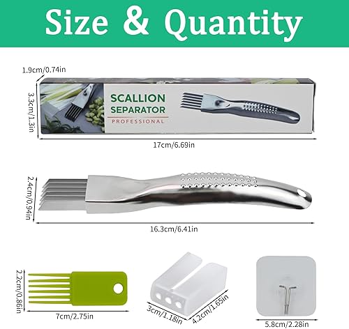 KATIMI 2 Pièces Couteau à Déchiqueter la Soie, Couteau à Trancher Rapide en Acier Inoxydable, 2024 Upgrade Coupe Oignon Multifonctionnel avec Trou de Suspension et Brosse de Nettoyage pour Cuisine - Nail Gallerys