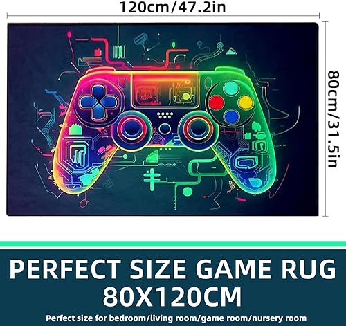 Grand tapis antidérapant pour chambre de garçon, console de jeu 3D, pour salle de jeux ou salon, 80 x 120 cm, pour décoration d'intérieur - Nail Gallerys