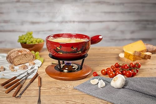 KUHN RIKON Fondue au fromage Caquelon Joueur de Cor des Alpes 22 cm, rouge - Nail Gallerys