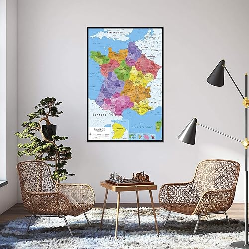 Poster Carte de France 2017 [en français] (61cm x 91,5cm) [Kitchen] [Kitchen] - Nail Gallerys