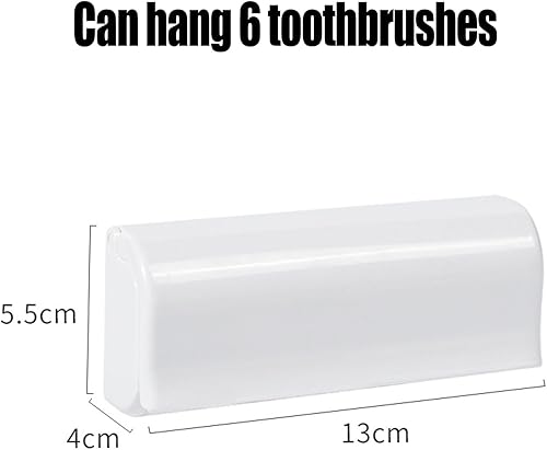 XINCHENG Porte-brosse à dents mural avec couvercle, 6 emplacements auto-adhésifs pour brosse à dents, support de rangement pour salle de bain, douche, camping-car, camping-car - Nail Gallerys