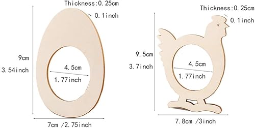 Amosfun Lot de 20 ronds de serviette en bois pour Pâques - Décoration de table à manger - Nail Gallerys