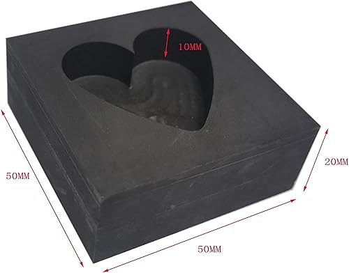 LLF Moule en graphite en forme de cœur pour lingots de métal - Pour affiner les ferrailles - Moule en forme de cœur doré et argenté - Nail Gallerys