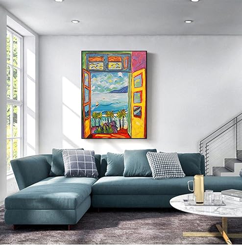 Affiches Et Gravures Célèbre Peintre Matisse Paysage Peinture Vue À L'extérieur De La Fenêtre Mur Art Toile Peinture Décorative 42x60cm (17x24in) Sans Cadre - Nail Gallerys