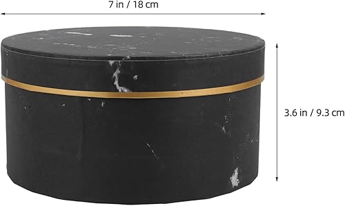 Luxshiny Boîte Ronde Marbre Pour Fleurs Écrin Élégant Pour Pour Anniversaire Mariage Saint-valentin Décoration De Table - Nail Gallerys