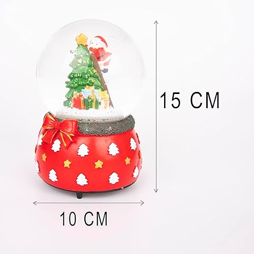 Grande Boule à Neige Musicale de Noël avec Base en résine Motif Père Noël Bonhomme de Neige 10 x 15 cm - Nail Gallerys