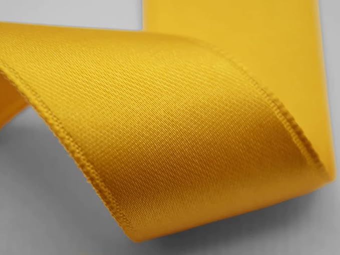 Furlanis - Ruban Satin Double Face, Tissu Italien - Jaune Soleil, 10 mm x 25 m - Nail Gallerys
