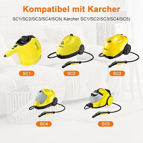 5 Pièces Nettoyeur Vapeur Accessoire Compatible Karcher SC1 SC2 SC3 SC4 SC5 Nettoyeur Vapeur, Brosses Buse Manuelle 2.884-280.0, Chiffons pour Karcher Nettoyeur Vapeur - Nail Gallerys