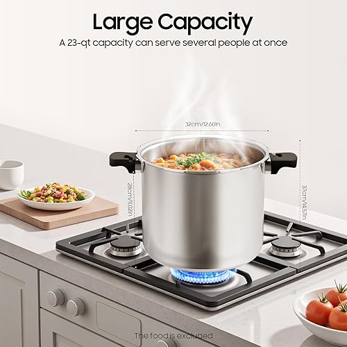 Autocuiseur rapide en acier inoxydable 22 l avec manomètre numérique, cuiseur vapeur en aluminium 90 kpa, pour cuisinières à gaz, cuisinières électriques en céramique - Nail Gallerys