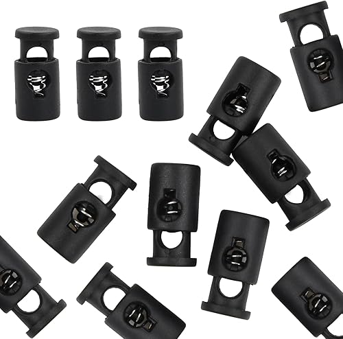 Anseom 30 Pièces Bouchon de Cordon, Arret de Cordon Serrure à Cordon à Trou Single, Idéal pour Les Cordons de Ø3-4 mm, Ajusteur de Cordon Élastique en Nylon pour Fixer Lacets, Cordons de Serrage - Nail Gallerys