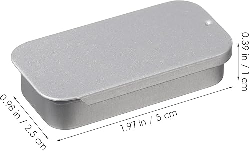 VILLCASE Lot de 16 petites boîtes rectangulaires en métal avec couvercle coulissant - 50 x 25 x 10 mm - Argentées - Pour bonbons, cosmétiques, bijoux - Nail Gallerys