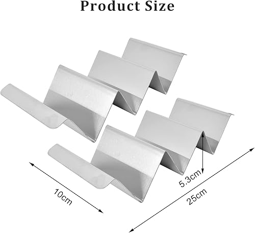 Disnace Support à Tacos en Acier Inoxydable, Lot de 2 Plateau Porte Tacos Supports à Hot-Dogs, Taco Holder en Forme de Vague avec poignée, Lave-Vaisselle, pour Tacos Mexicain, sandwichs, saucisses,V - Nail Gallerys