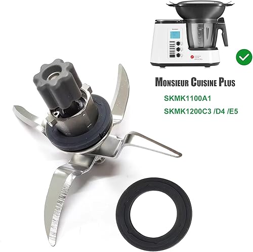 Szwaldaper Lame de mixeur Monsieur Cuisine Edition Plus SKMK1200 C3/D4/E5 SKMK1100A1 Couteau de mixage Lidl Silvercrest Mr Kitchen Robot Pièces de Rechange pour mixeur - Nail Gallerys