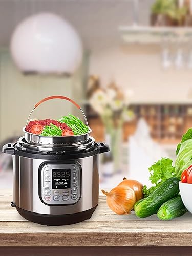 Rainnao Panier à Vapeur en Acier Inoxydable avec Poignée en Silicon, Légumes Cuit Vapeur Accessoires Cookeo pour Autocuiseur Compatible avec Plupart des Autocuiseurs pour Légumes et des Aliments - Nail Gallerys