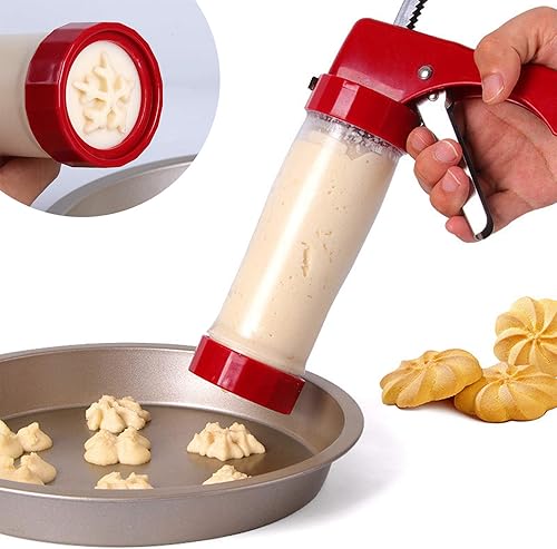 Biscuit Presse Pistolet Biscuit Maker Presse à Biscuits Kit de Machine à Biscuits Décorer Pistolet Gâteau avec 16 Disques de Façonnage et 6 Buses pour la Fabrication Biscuits Outils DIY Décor Gâteaux - Nail Gallerys